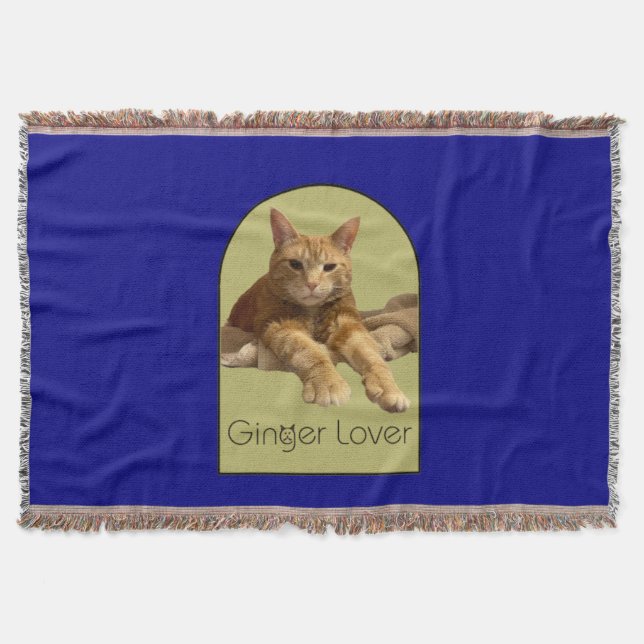 Ginger Lover Navy Blue Throw Blanket Filt (Framsidan)