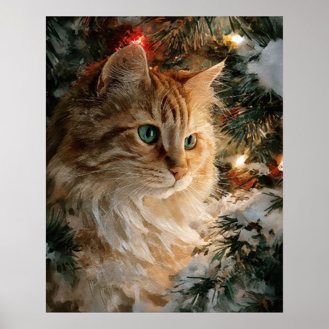 Ginger Maine Coon jul Poster (Framsidan)