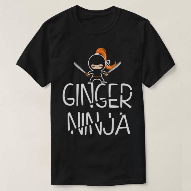 Ginger Ninja Funny Rödhårig Pullover T Shirt (Design framsida)