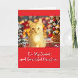 Ginger, Orange, "For Daughter" Christmas Helgkort