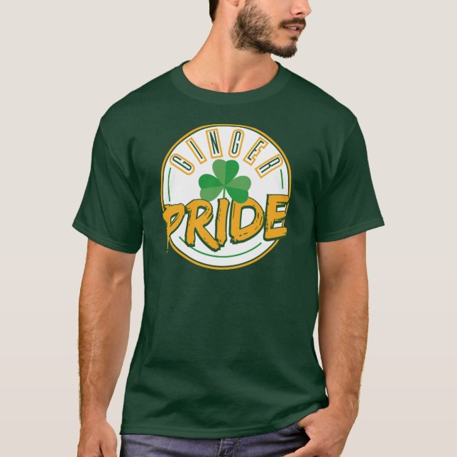 Ginger Pride St patrick's day Löv Shamrock T Shirt (Framsida)