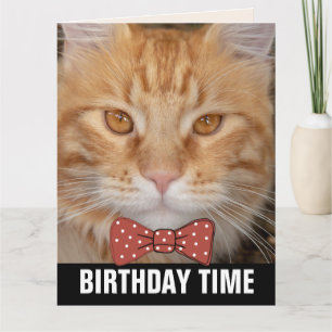 GINGER RED CAT bowtie FÖDELSEDAGSKORT Kort