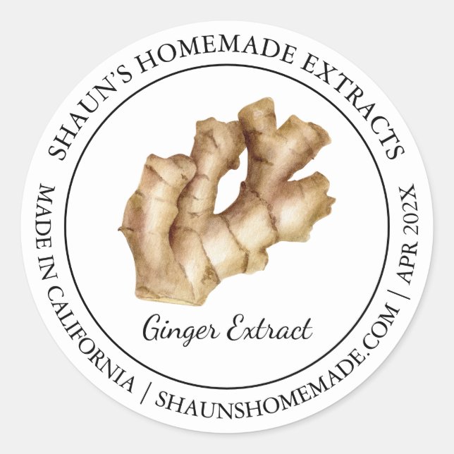 Ginger Root Extract Modern etikett (Framsida)