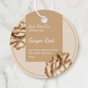 Ginger Root Herbal Tea Business Märkre Gåvor Etiketter