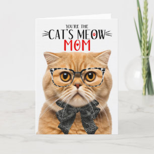 Ginger Scottish Fold Cat för Mamma på Mors dag Helgkort