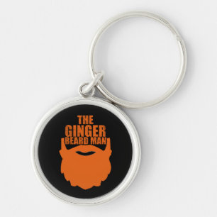 Ginger-skäggsmannen Rund Silverfärgad Nyckelring
