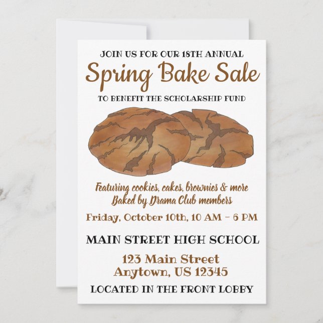 Ginger Snap Cookie Gingersnap Charity Bake Sale Inbjudningar (Framsida)