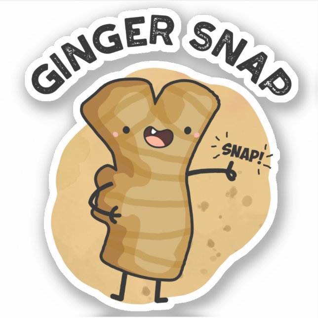 Ginger Snap Funny Food Herb Spice Pun Klistermärken (Framsida)