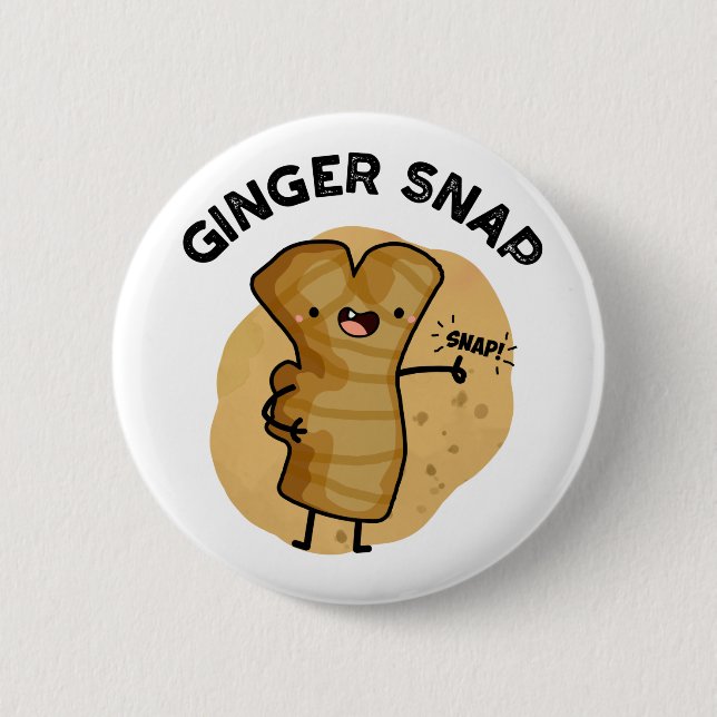 Ginger Snap Funny Food Herb Spice Pun Knapp (Framsida)