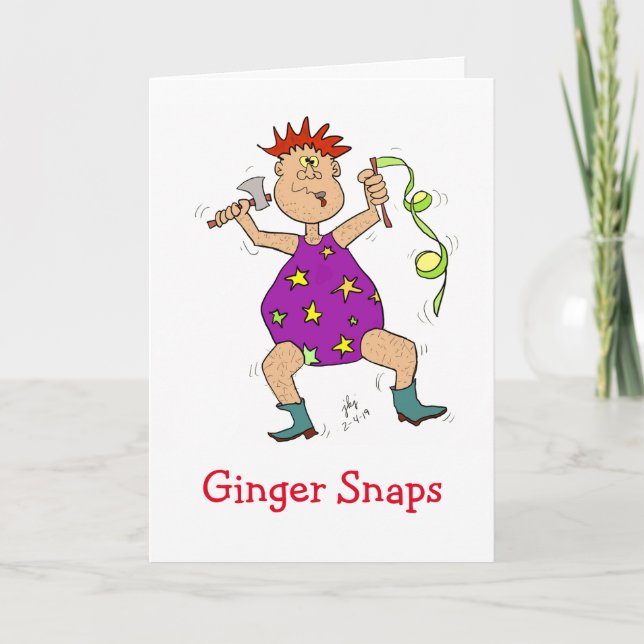 Ginger Snap-gratulationskort Tack Kort (Framsida)