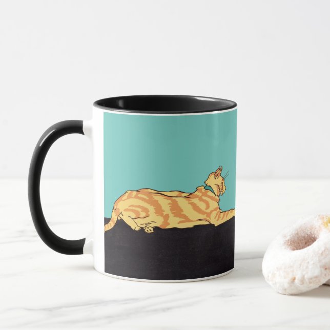 Ginger Stripe Cat Mugg (Med munk)