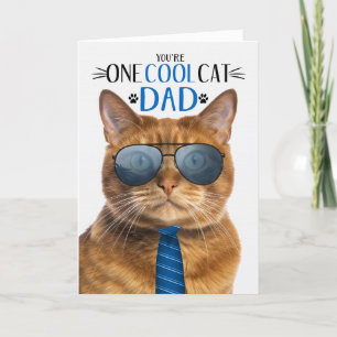 Ginger Tabby katt Fars dag One Coola Cat Helgkort
