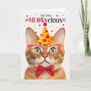 Ginger Tabby katt MEOWvelous Birthday Kort