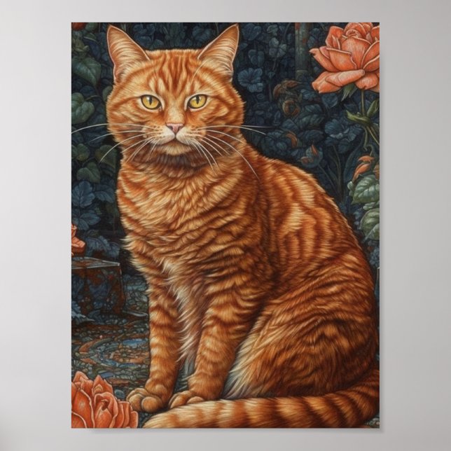 Ginger Tabby katt och Ro Poster (Framsidan)