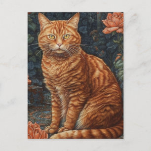 Ginger Tabby katt och Ro Vykort
