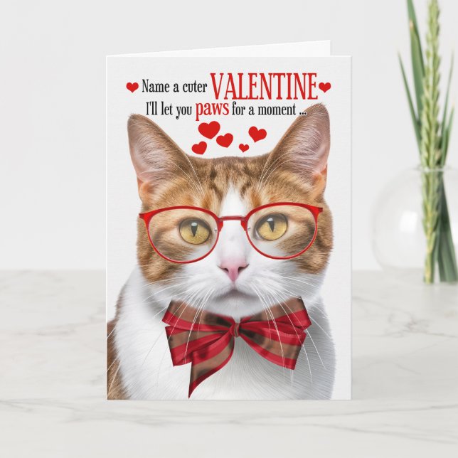 Ginger Tabby katt Valentindagen Kattdjur Humor Helgkort (Framsida)