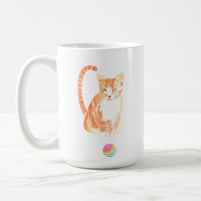 Ginger Tabby och Boll-kaffe Mugg (Vänster)