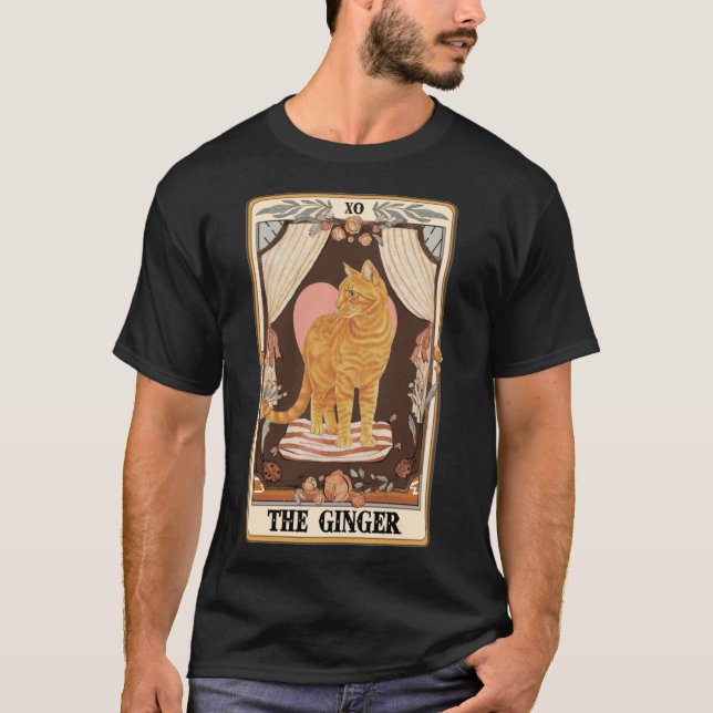 Ginger Tarot Card Ginger Tabby katt Ginger Ginger  T Shirt (Framsida)