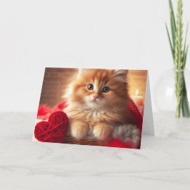 Ginger Valentine Kittel Garn Hjarta Kort
