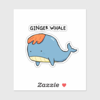 Ginger Whale Pun Die-cut Klistermärken