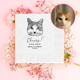 Ginger White Cat Personlig Cheers Pappersservett