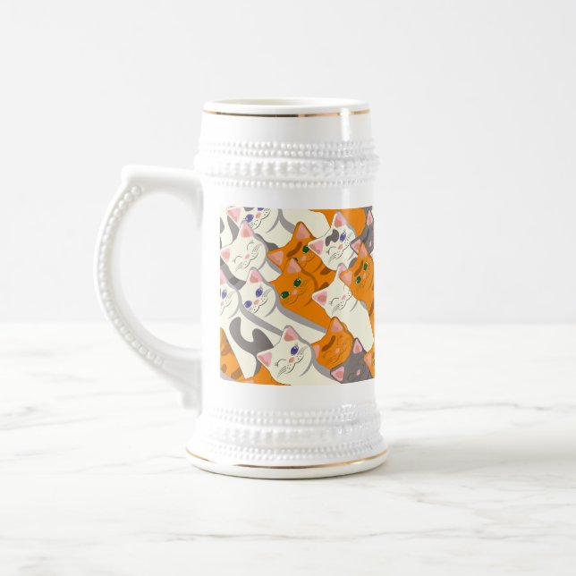 Ginger white svart cat diagonal mönster sejdel (Vänster)