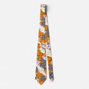 Ginger white svart cat diagonal mönster slips