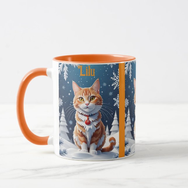 Ginger Winter Personlig Lilu Julkatt Mugg (Vänster)