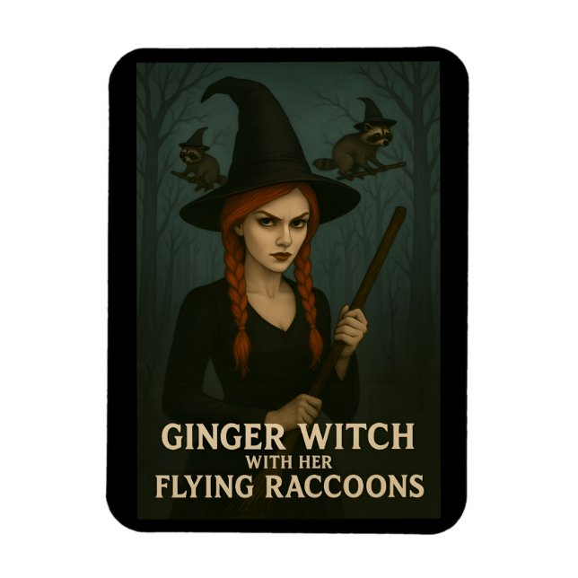 Ginger Witch med hennes flygande kapplöpningar Magnet (Vertikal)