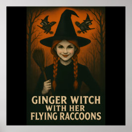 Ginger Witch med hennes flygande kapplöpningar V2 Poster