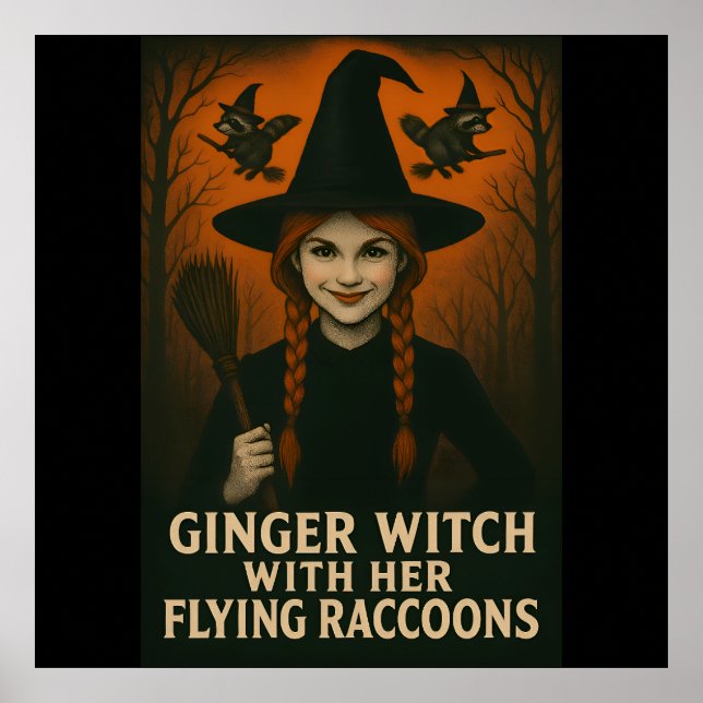 Ginger Witch med hennes flygande kapplöpningar V2 Poster (Framsidan)