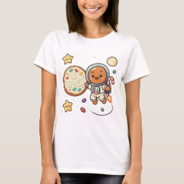 Gingerbread Astronaut Christmas Cute Space Holiday T Shirt