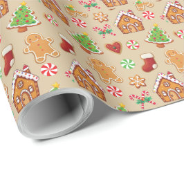 Gingerbread Baby Christmas Girft Wrapping Paper Presentpapper