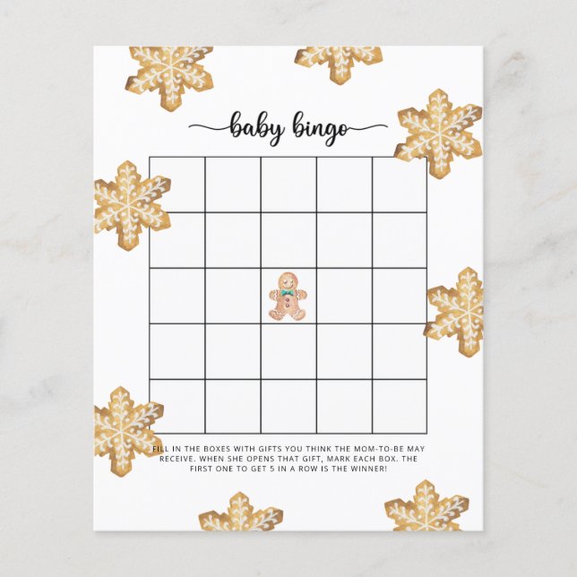 Gingerbread Baby shower-bingospel (Framsida)