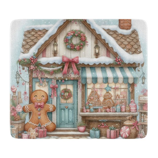 Gingerbread Bakery House Cutting Board (Framsidan)