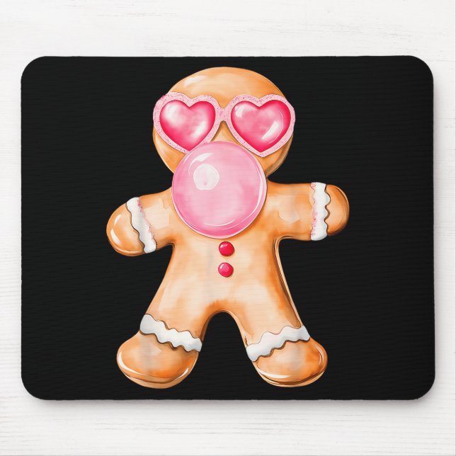 Gingerbread Blowing Bubble Gum Nk Sungles Christma Musmatta (Framsidan)