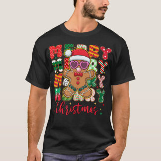 Gingerbread Blowing Bubble Gum Pink Sunglasses Chr T Shirt