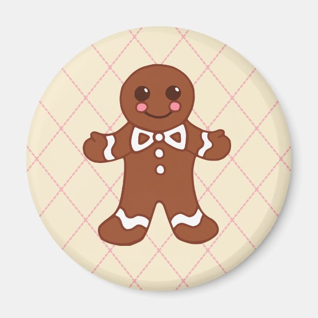 Gingerbread Boy Julmagnet Magnet (Framsidan)