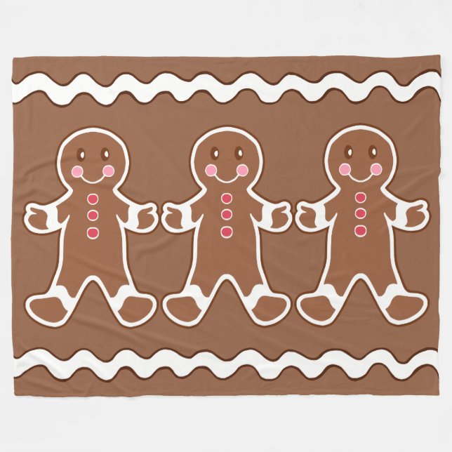 Gingerbread Boys Flanellfilt Fleecefilt (Framsidan (Horisontell))