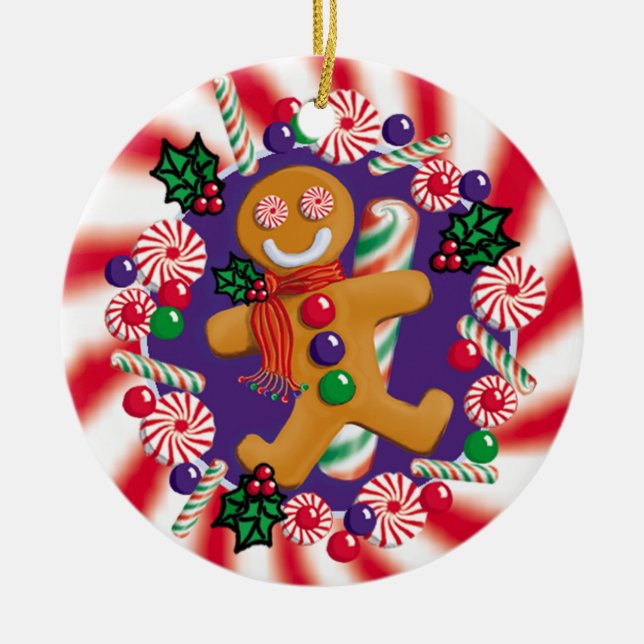 GINGERBREAD--CANDYPRYDNAD JULGRANSPRYDNAD KERAMIK (Framsidan)