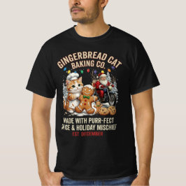 Gingerbread Cat Baking Co Purrfect Spice Christmas T Shirt