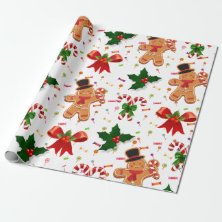 Gingerbread Christmas Candy Ribbon Presentpapper