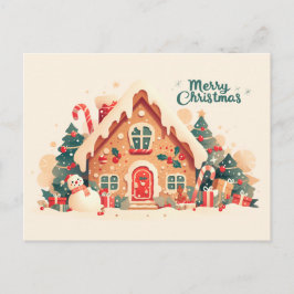 Gingerbread Christmas House Vykort