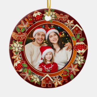 & Gingerbread Christmas I Custom Holiday Keepsake Julgransprydnad Keramik