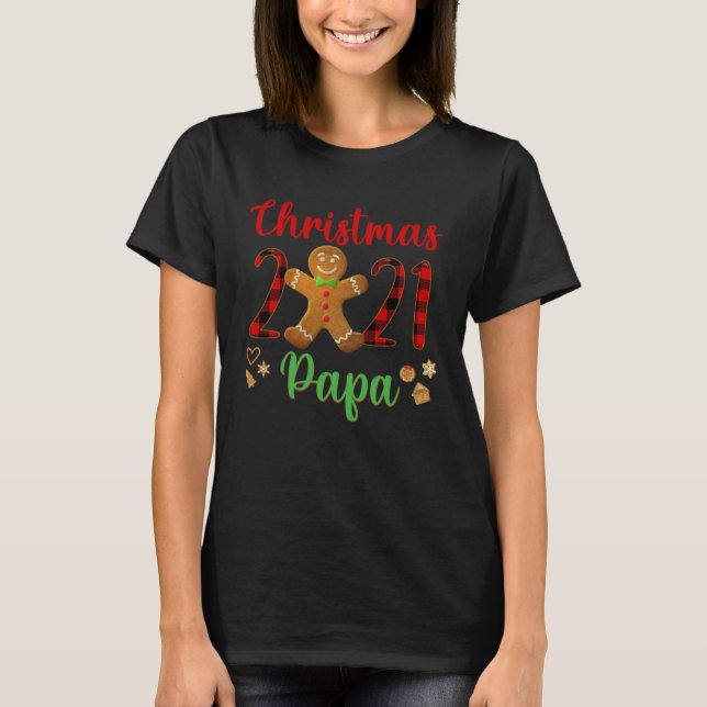 Gingerbread Christmas Papa Costume For Family Chri T Shirt (Framsida)