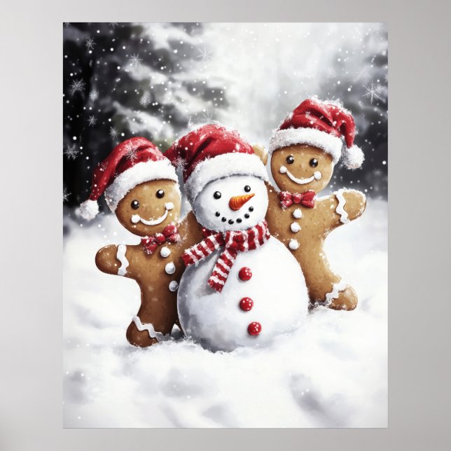 Gingerbread Christmas Wall Art Poster (Framsidan)