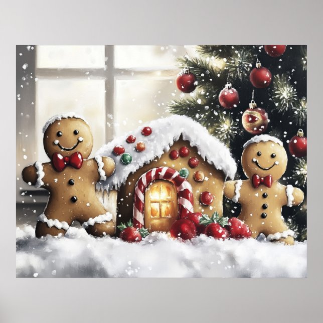 Gingerbread Christmas Wall Art Poster (Framsidan)