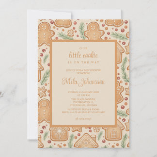 Gingerbread Cookie Christmas Winter Baby Shower Inbjudningar