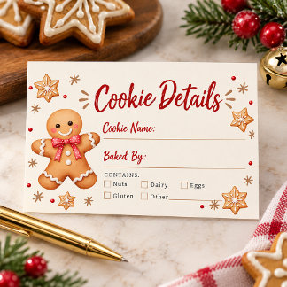 Gingerbread Cookie Exchange Cookie Detaljer Allerg Tilläggskort