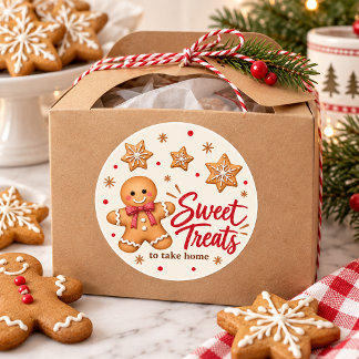 Gingerbread Cookie Exchange Söta gods att ta med H Runt Klistermärke